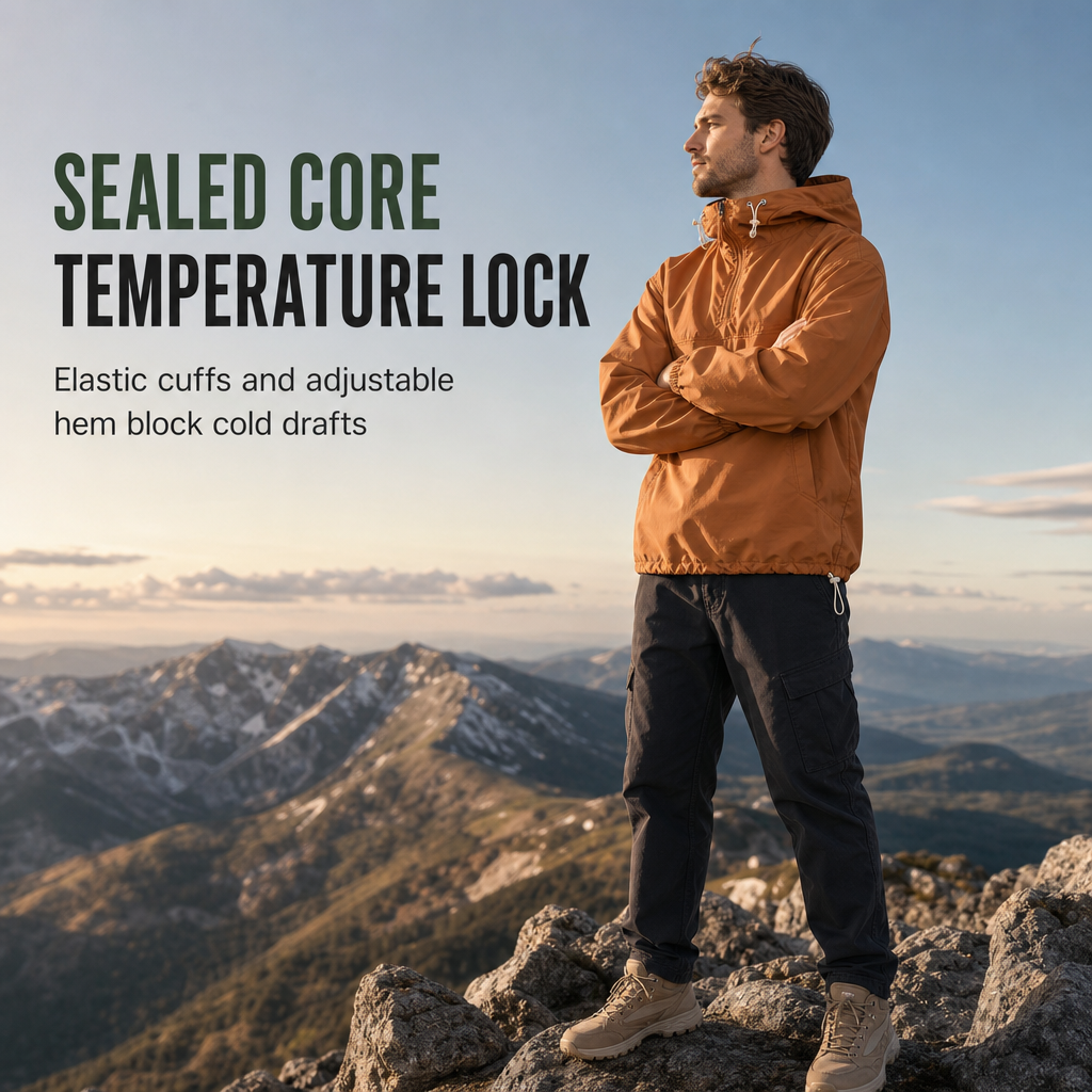 🧥 Outdoor Multi-Pocket Hooded Hiking Windbreaker Jacket | Lightweight Protection & Trail-Ready Utility ✨