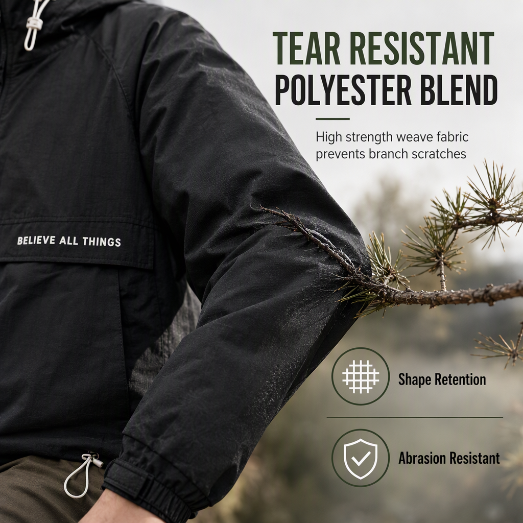 🧥 Outdoor Multi-Pocket Hooded Hiking Windbreaker Jacket | Lightweight Protection & Trail-Ready Utility ✨