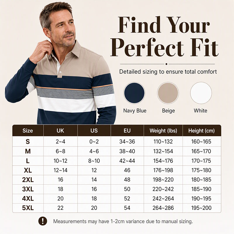 🍂 Men's Classic Color-Block Striped Top | Clean Look & Easy Everyday Style ✨