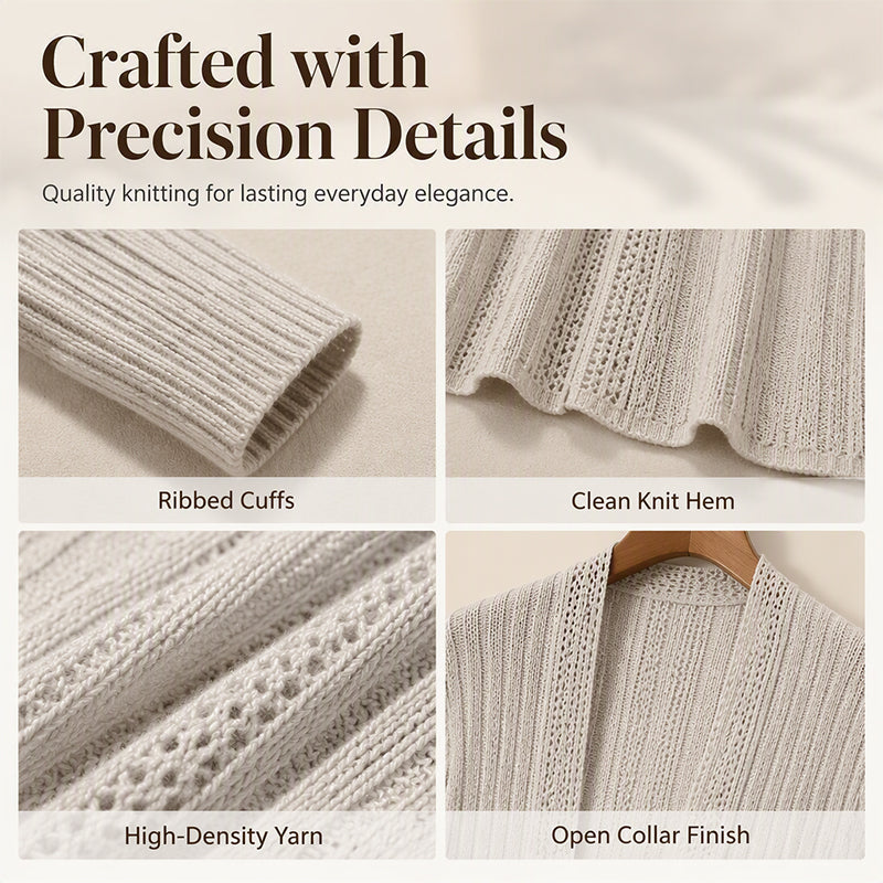 🧥🍂 Women's Elegant Open Front Cardigan | Effortless Layering & Everyday Polish ✨