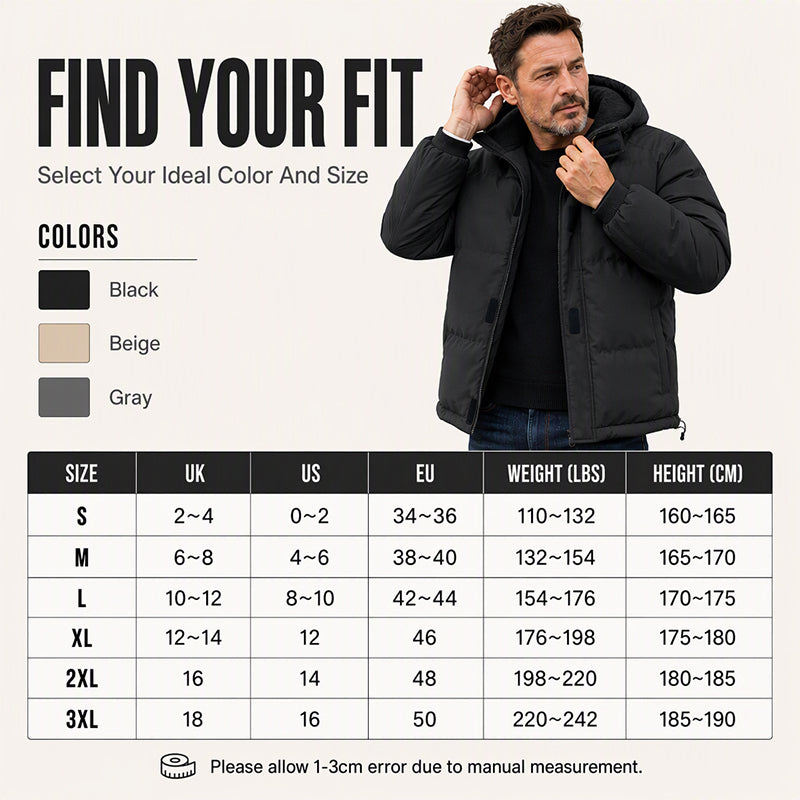 🍁🧥 Men's Winter Thermal Windproof Hooded Jacket | Warm Coverage & Everyday Comfort ✨