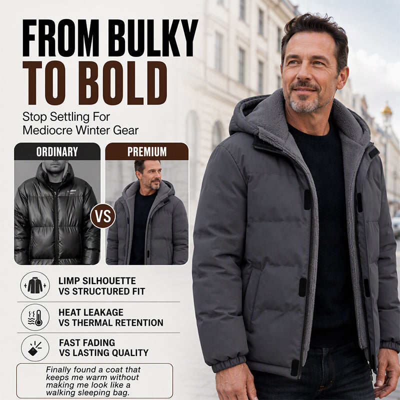 🍁🧥 Men's Winter Thermal Windproof Hooded Jacket | Warm Coverage & Everyday Comfort ✨