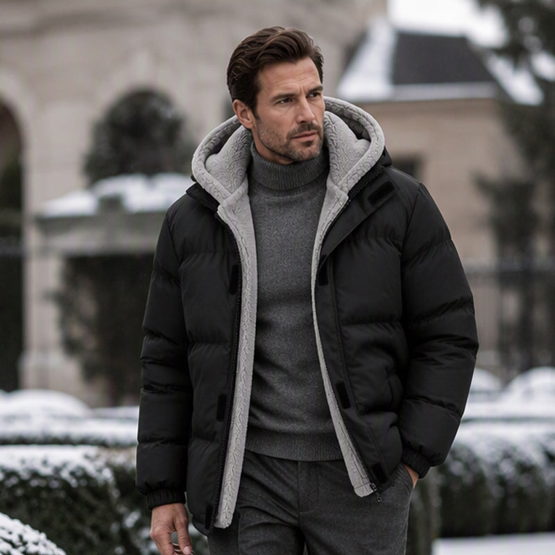 🍁🧥 Men's Winter Thermal Windproof Hooded Jacket | Warm Coverage & Everyday Comfort ✨