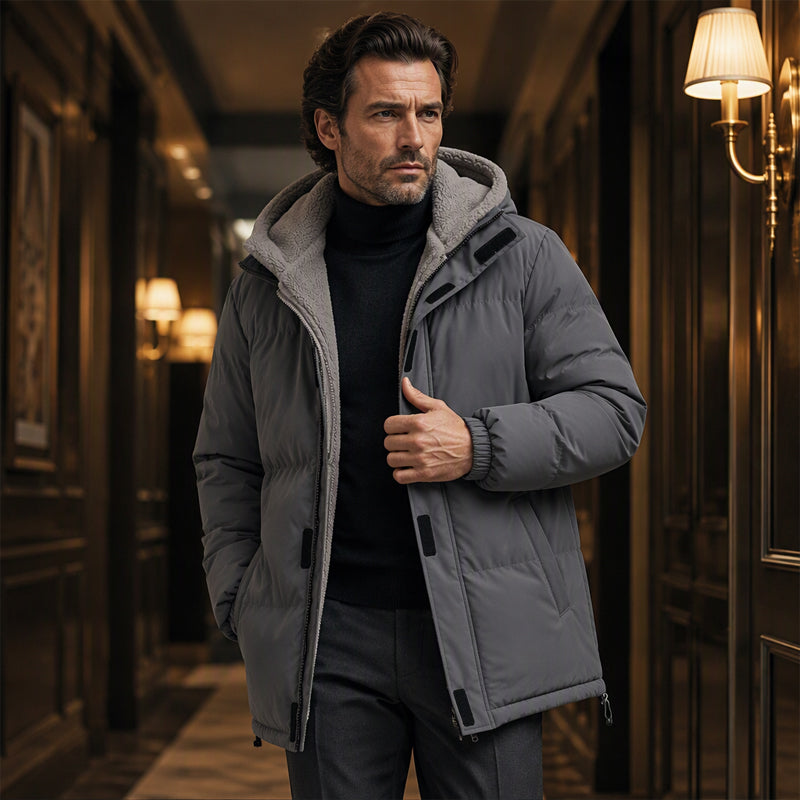 🍁🧥 Men's Winter Thermal Windproof Hooded Jacket | Warm Coverage & Everyday Comfort ✨