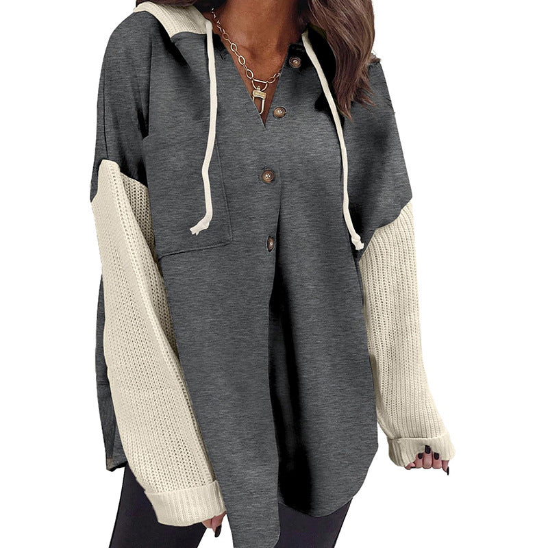 🧥Women's Casual Patchwork Hooded Jacket