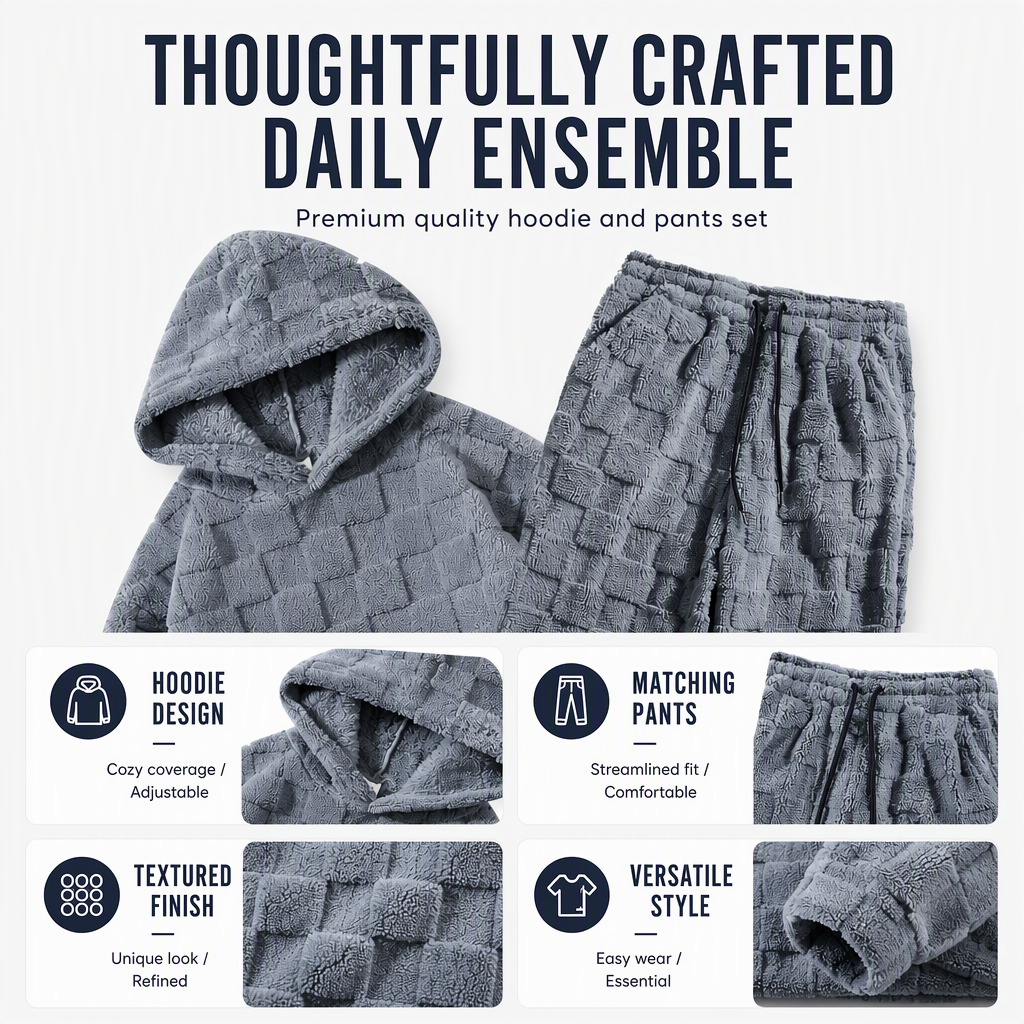 🌨️🧥 Men's Casual Hooded Sweatshirt & Sweatpants Set | Easy Matching & Everyday Comfort ✨