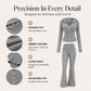 🧥 Women's Ribbed Hooded Zip-Up Jacket & Flare Pants Set | Easy Matching & Everyday Comfort ✨