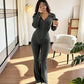 🧥 Women's Ribbed Hooded Zip-Up Jacket & Flare Pants Set | Easy Matching & Everyday Comfort ✨