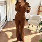 🧥 Women's Ribbed Hooded Zip-Up Jacket & Flare Pants Set | Easy Matching & Everyday Comfort ✨