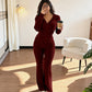 🧥 Women's Ribbed Hooded Zip-Up Jacket & Flare Pants Set | Easy Matching & Everyday Comfort ✨
