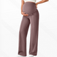 🤰 Women's Over Bump Maternity Wide Leg Lounge Pants | High Waist Pregnancy Trousers with Pockets ✨