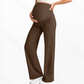 🤰 Women's Over Bump Maternity Wide Leg Lounge Pants | High Waist Pregnancy Trousers with Pockets ✨