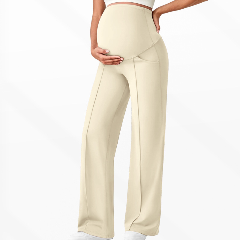 🤰 Women's Over Bump Maternity Wide Leg Lounge Pants | High Waist Pregnancy Trousers with Pockets ✨