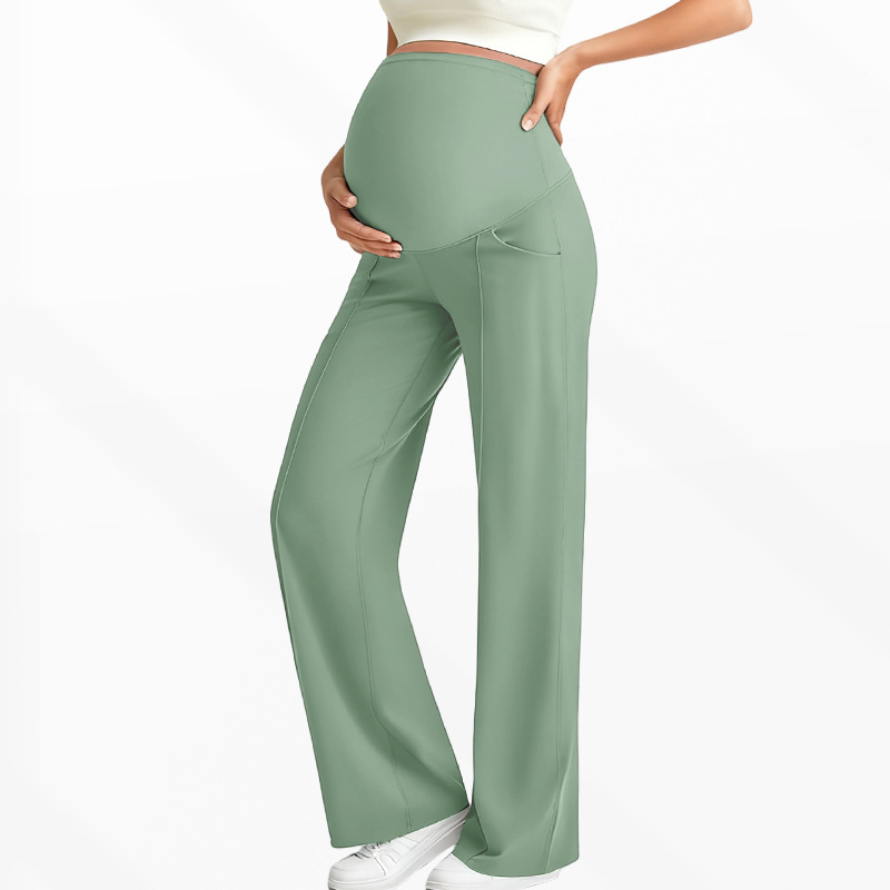 🤰 Women's Over Bump Maternity Wide Leg Lounge Pants | High Waist Pregnancy Trousers with Pockets ✨