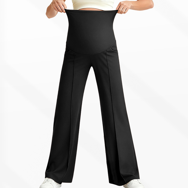 🤰 Women's Over Bump Maternity Wide Leg Lounge Pants | High Waist Pregnancy Trousers with Pockets ✨