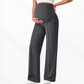 🤰 Women's Over Bump Maternity Wide Leg Lounge Pants | High Waist Pregnancy Trousers with Pockets ✨