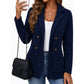 💖🧥 Women's Double-Breasted Ribbed Knit Cardigan | Pockets & Notched Lapel, Easy Layering ✨