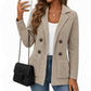 💖🧥 Women's Double-Breasted Ribbed Knit Cardigan | Pockets & Notched Lapel, Easy Layering ✨