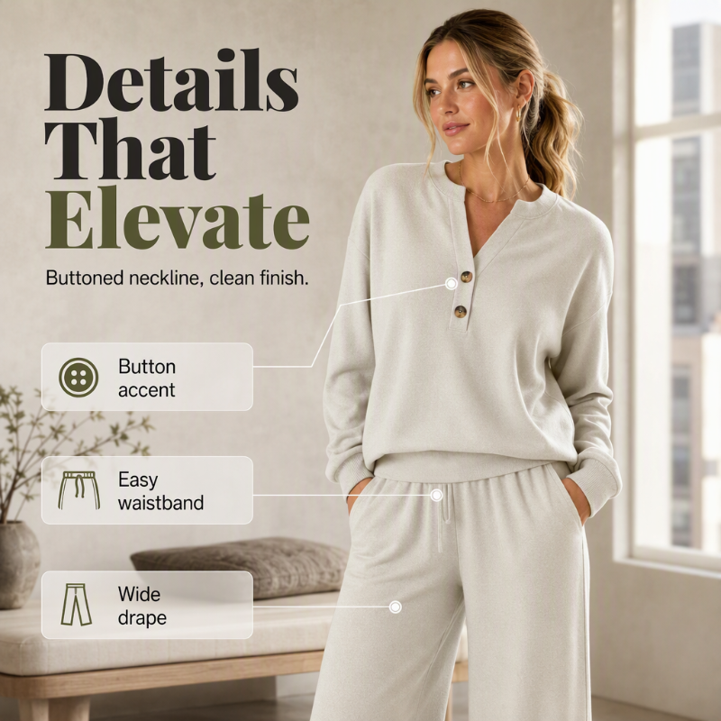 🍁 Women's Effortless Top & Wide-Leg Pants Set | Easy Matching & Everyday Comfort ✨
