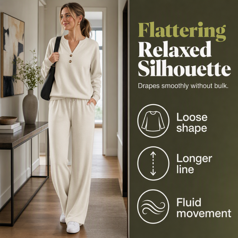 🍁 Women's Effortless Top & Wide-Leg Pants Set | Easy Matching & Everyday Comfort ✨
