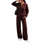 🍁 Women's Effortless Top & Wide-Leg Pants Set | Easy Matching & Everyday Comfort ✨