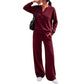 🍁 Women's Effortless Top & Wide-Leg Pants Set | Easy Matching & Everyday Comfort ✨