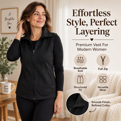 🌬️🧥 Women's Winter Thermal Stand Collar Vest | Warm Coverage & Easy Layering ✨