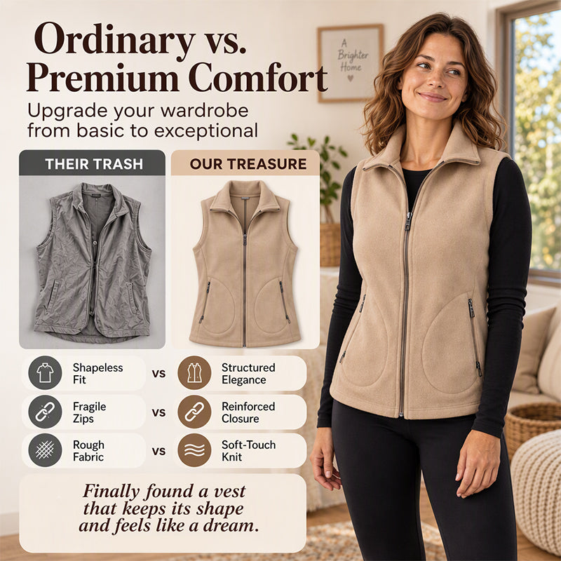 🌬️🧥 Women's Winter Thermal Stand Collar Vest | Warm Coverage & Easy Layering ✨