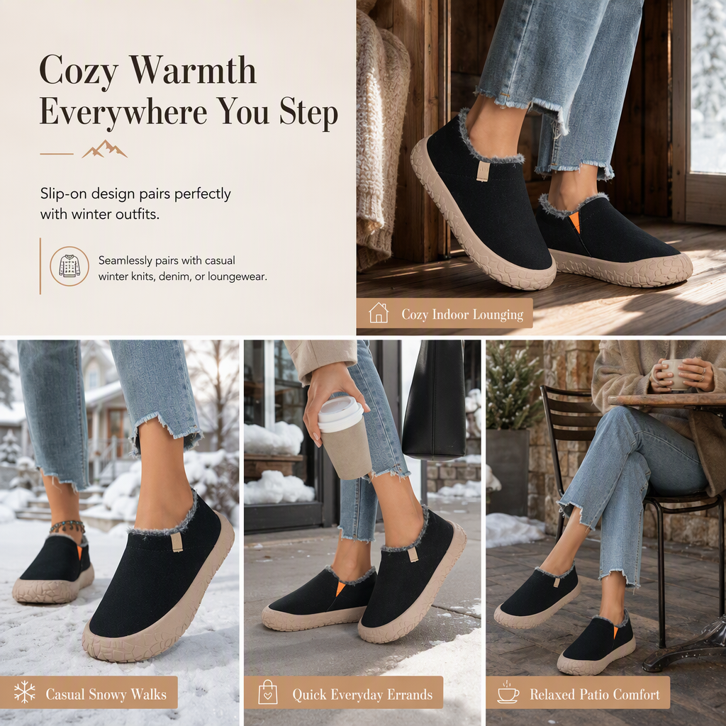 🌨️👢 Women's Warm Slip-On Winter Snow Shoes | Cozy Comfort & Easy On-and-Go ✨