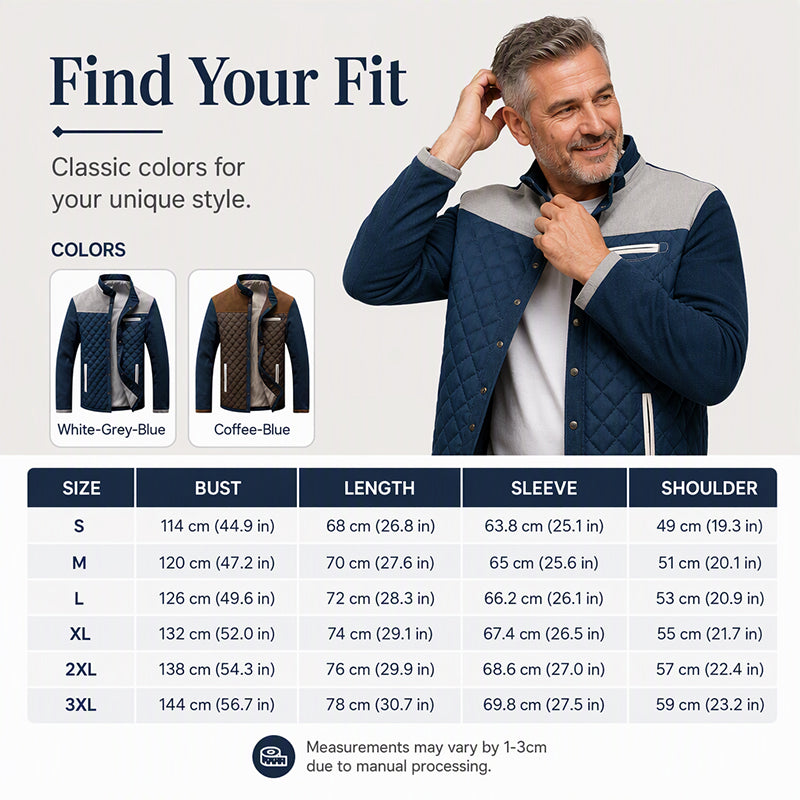 🍂🏡 Men's Casual Stand Collar Warm Quilted Jacket | Cozy Warmth & Easy Everyday Style ✨