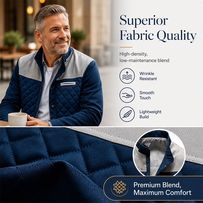 🍂🏡 Men's Casual Stand Collar Warm Quilted Jacket | Cozy Warmth & Easy Everyday Style ✨