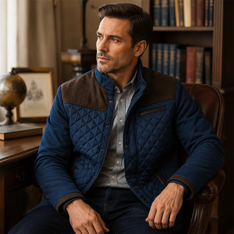 🍂🏡 Men's Casual Stand Collar Warm Quilted Jacket | Cozy Warmth & Easy Everyday Style ✨