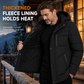 Men's Winter Fleece Lined Coat with Detachable Hood