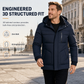 Men's Winter Fleece Lined Coat with Detachable Hood