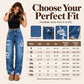 Women's Chic Distressed Denim Wide-Leg Pants