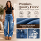 Women's Chic Distressed Denim Wide-Leg Pants