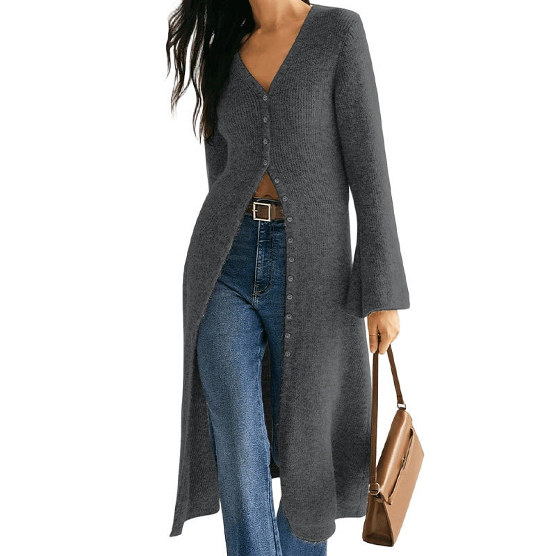 Women's Knit Long Open Front Cardigan