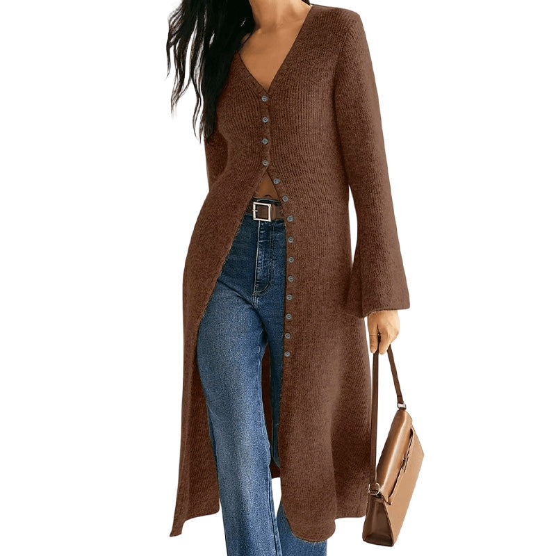 Women's Knit Long Open Front Cardigan
