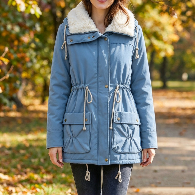 Women's Mid-Length Warm Sherpa Coat