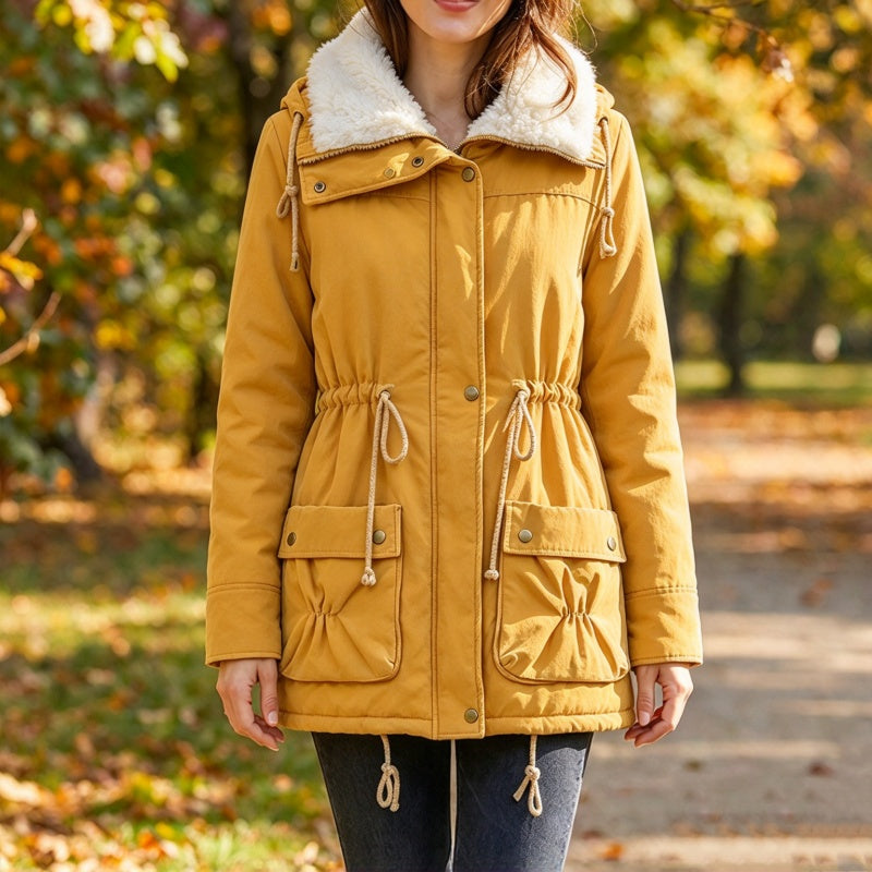 Women's Mid-Length Warm Sherpa Coat