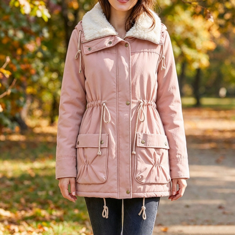 Women's Mid-Length Warm Sherpa Coat