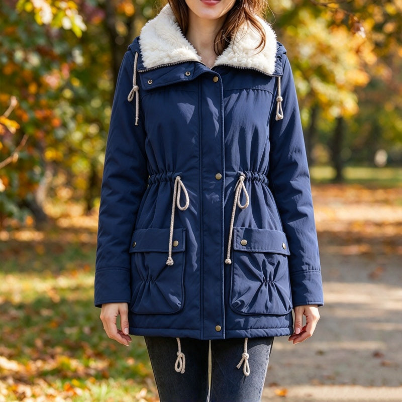 Women's Mid-Length Warm Sherpa Coat