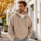 Men's Casual Half-Zip Corduroy Hoodie