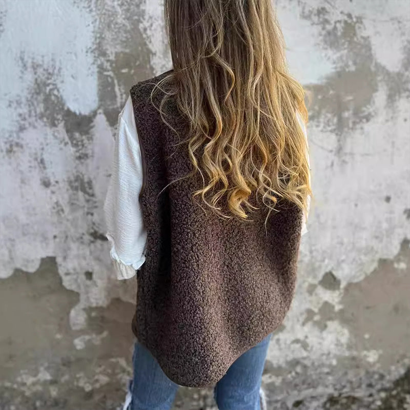 🍂 Women's Fall Button-Down Short Vest | Warm & Cosy – Perfect Layering Piece ✨