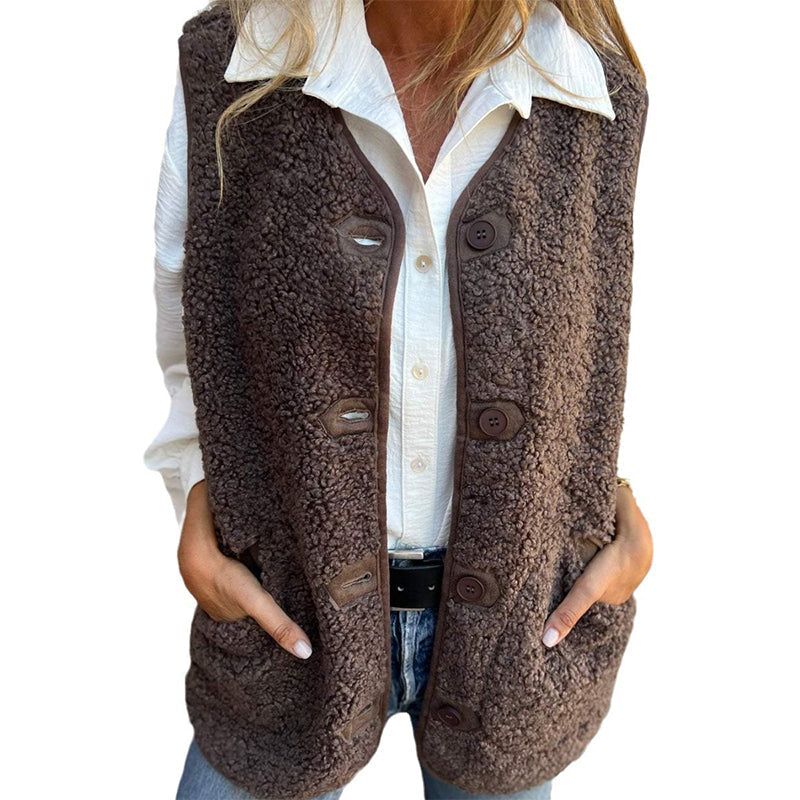🍂 Women's Fall Button-Down Short Vest | Warm & Cosy – Perfect Layering Piece ✨