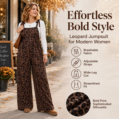 🐆 Women's Leopard Print Wide-Leg Jumpsuit | Bold Print & Relaxed Fit – Statement One-Piece for Any Occasion ✨