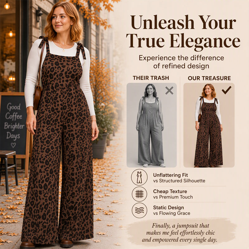 🐆 Women's Leopard Print Wide-Leg Jumpsuit | Bold Print & Relaxed Fit – Statement One-Piece for Any Occasion ✨