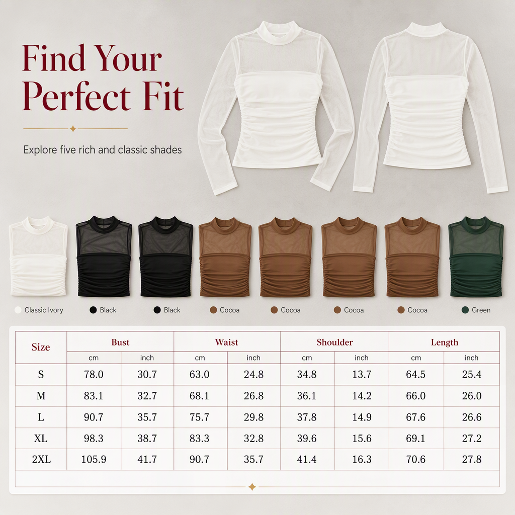 🎀 Women's Vintage Mock Neck Lace Mesh Top | Delicate Sheer Detail – Romantic Layer for Date Night ✨
