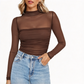 🎀 Women's Vintage Mock Neck Lace Mesh Top | Delicate Sheer Detail – Romantic Layer for Date Night ✨