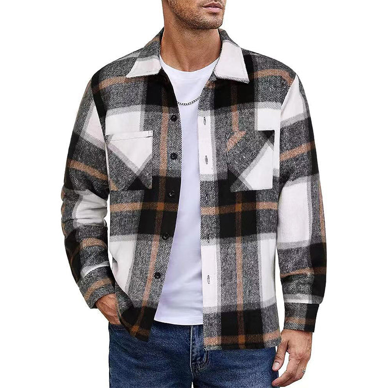 🧥 Men's Casual Flannel Plaid Shirt Jacket | Cosy Layering Essential – Versatile Style for Autumn Days ✨